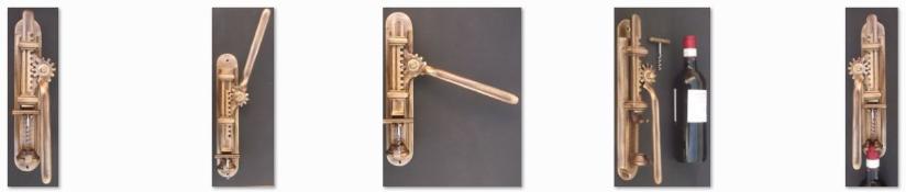 Wall mounted bronze cork opener